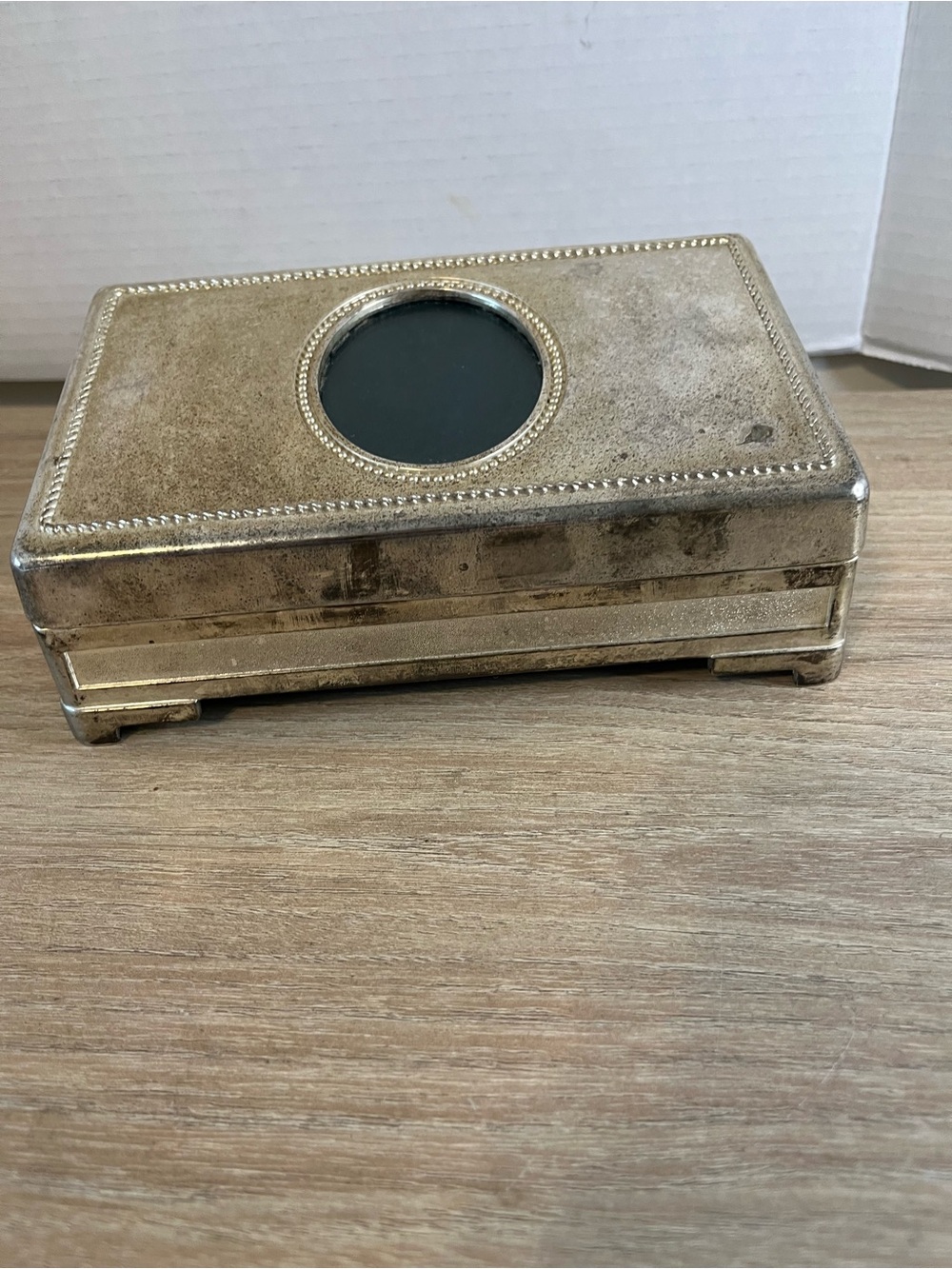 Vintage Silver-Tone Decorative Jewelry Music Box